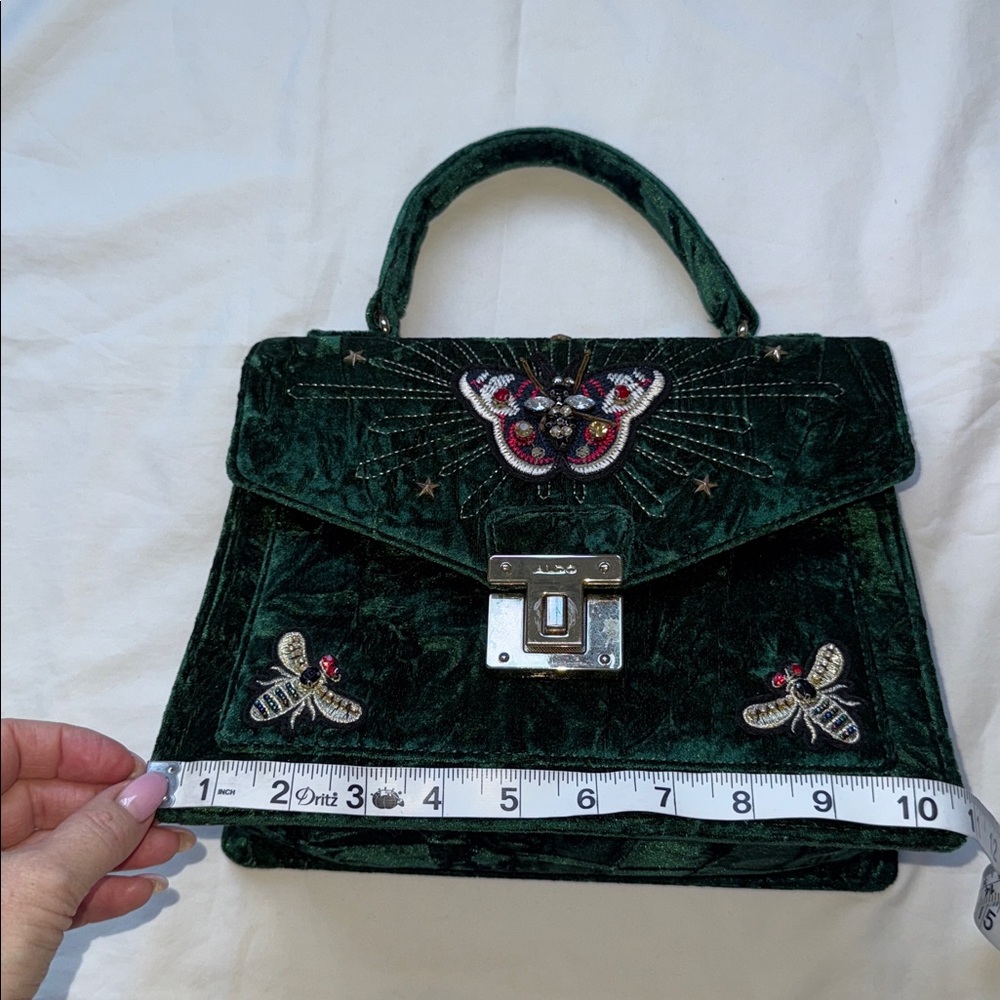 Aldo Embroidered Green Velvet woman’s Handbag - Picture 7 of 10